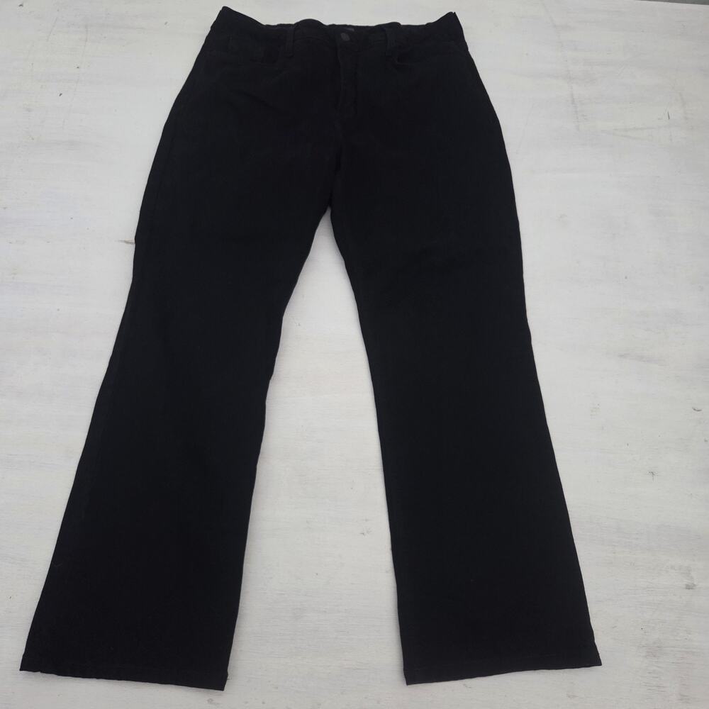 NYDJ Straight Jeans Womens 14 Black Denim Lift Tuck High Rise Stretch